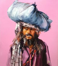 Khalid Khan-Kaay, 35.5 x 41.5 Inch, Acrylic on Canvas, Figurative Painting, AC-KHKN-011